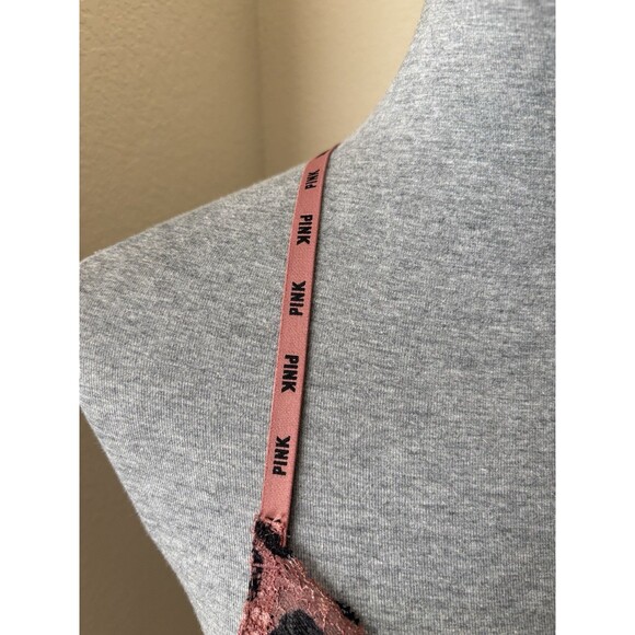 Victoria's Secret Pink Size 34B Leopard Print Push-Up Racerback Underwire Bra - Picture 3 of 8